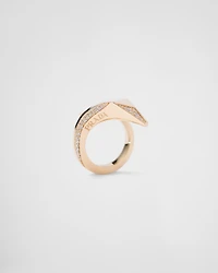 Eternal gold snake ring yellow and diamonds