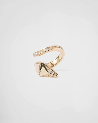 Eternal gold snake ring yellow and diamonds