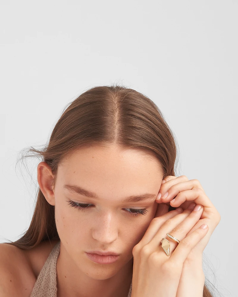 Eternal gold snake ring yellow and diamonds