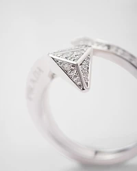 Eternal gold snake mini ring white and diamonds