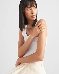 Eternal gold snake mini ring white and diamonds