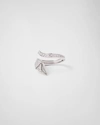 Eternal gold snake mini ring white and diamonds