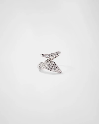 Eternal gold snake mini ring white and diamonds