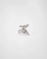 Eternal gold snake mini ring white and diamonds
