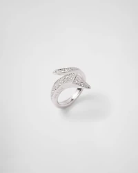 Eternal gold snake mini ring white and diamonds