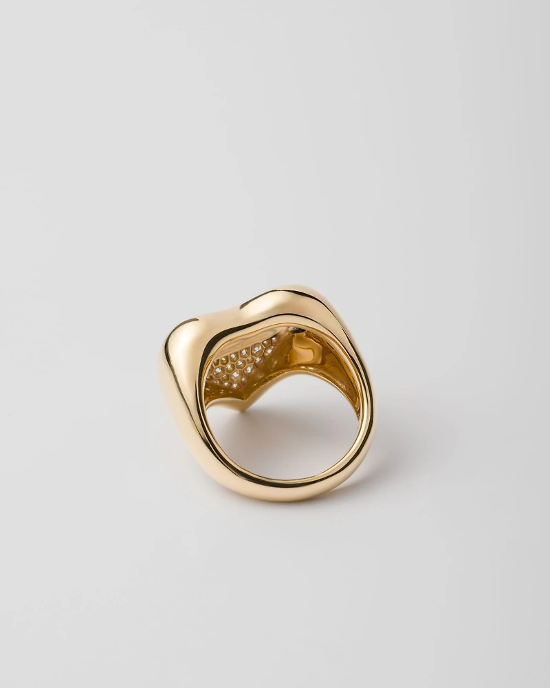 Eternal gold ring - yellow and diamonds