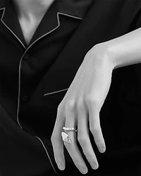 Eternal gold snake ring white and laboratory-grown diamonds
