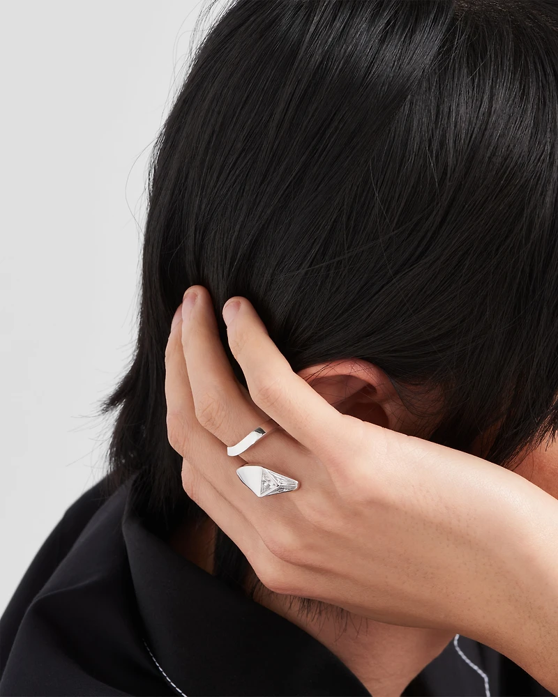 Eternal gold snake ring white and laboratory-grown diamonds