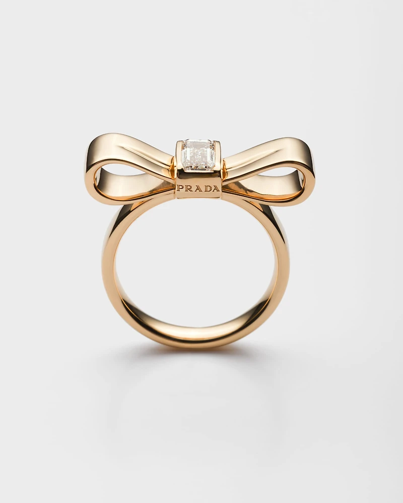 Eternal gold Bow ring - Yellow with laboratory-grown diamond