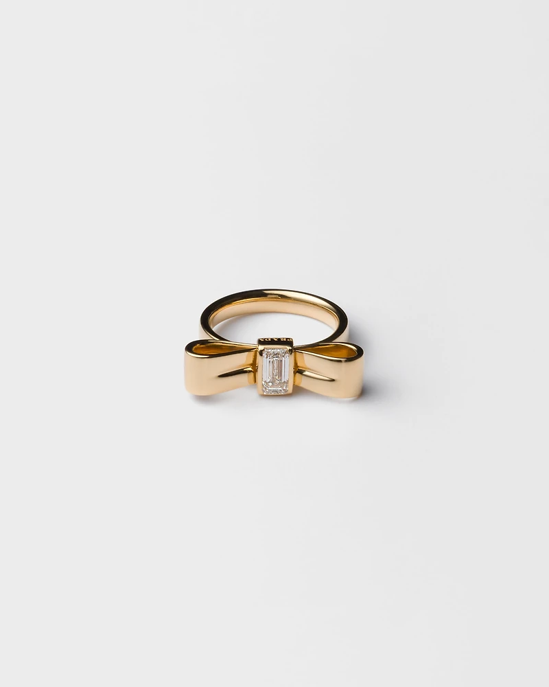 Eternal gold Bow ring - Yellow with laboratory-grown diamond
