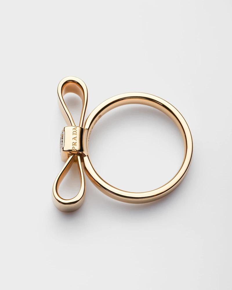 Eternal gold Bow ring - Yellow with laboratory-grown diamond