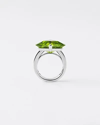 Couleur Vivante solitaire ring - white gold with peridot and amethyst