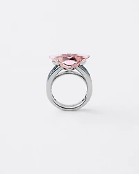 Couleur Vivante solitaire ring - white gold with morganite and aquamarine