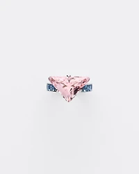 Couleur Vivante solitaire ring - white gold with morganite and aquamarine