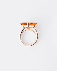Couleur Vivante solitaire ring - rose gold with citrine and morganite
