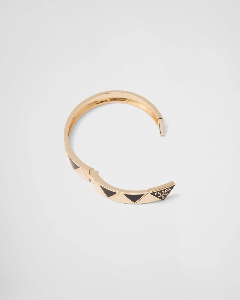 Eternal gold bangle bracelet yellow with ceramic elements