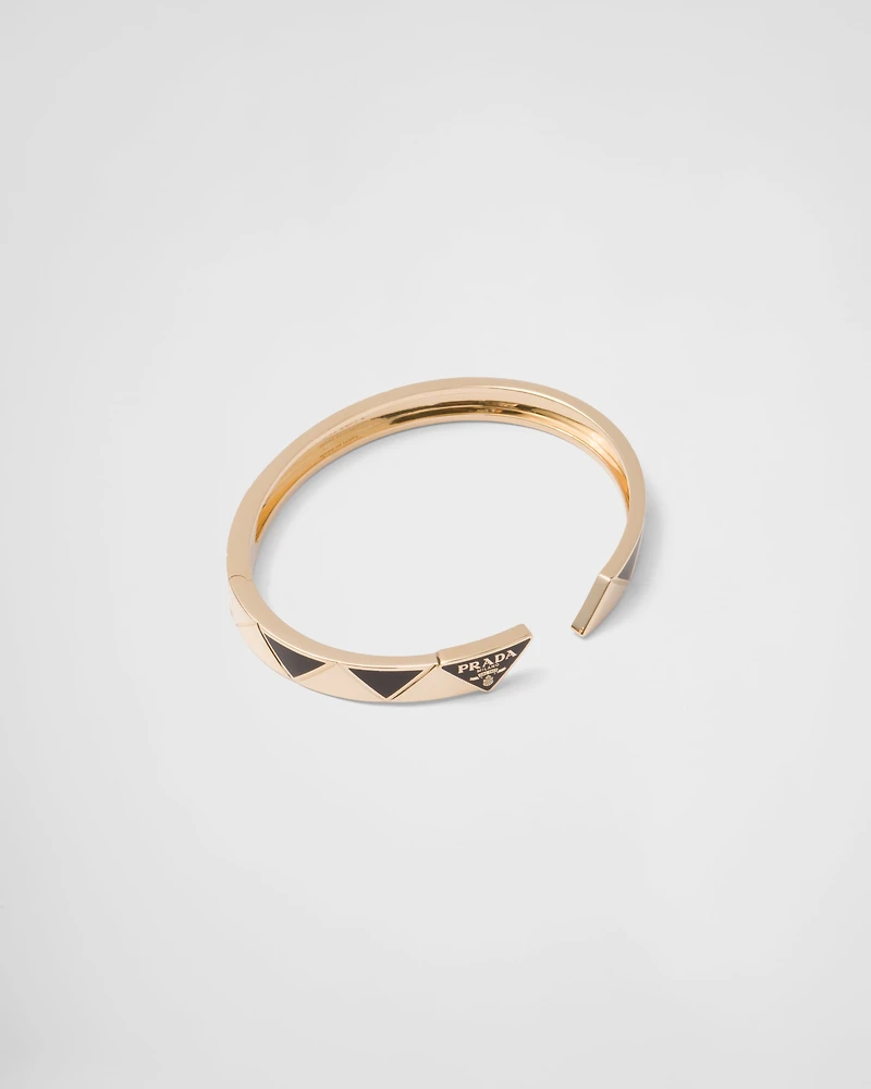 Eternal gold bangle bracelet yellow with ceramic elements