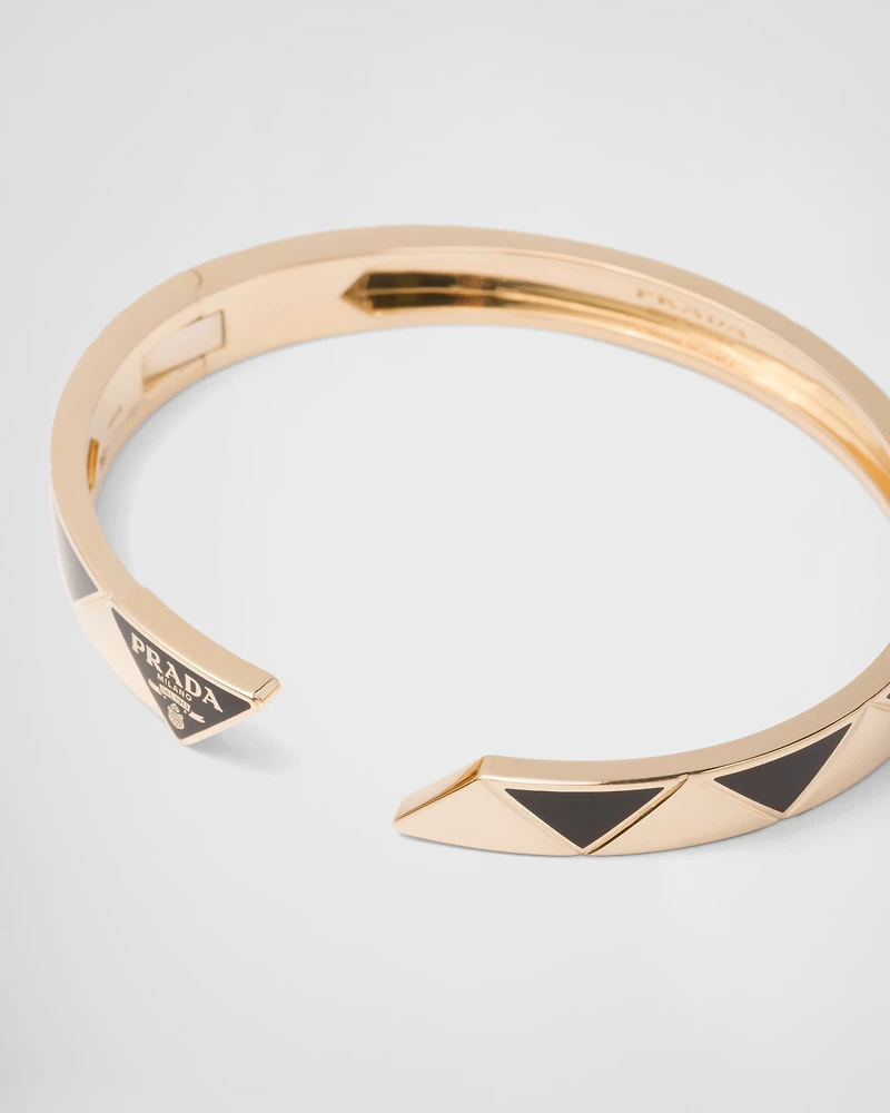 Eternal gold bangle bracelet yellow with ceramic elements