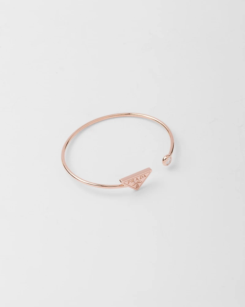 Eternal gold bangle bracelet rose with diamond