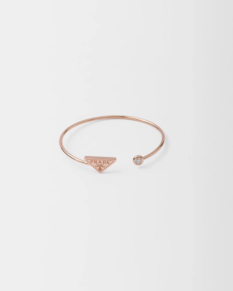 Eternal gold bangle bracelet rose with diamond
