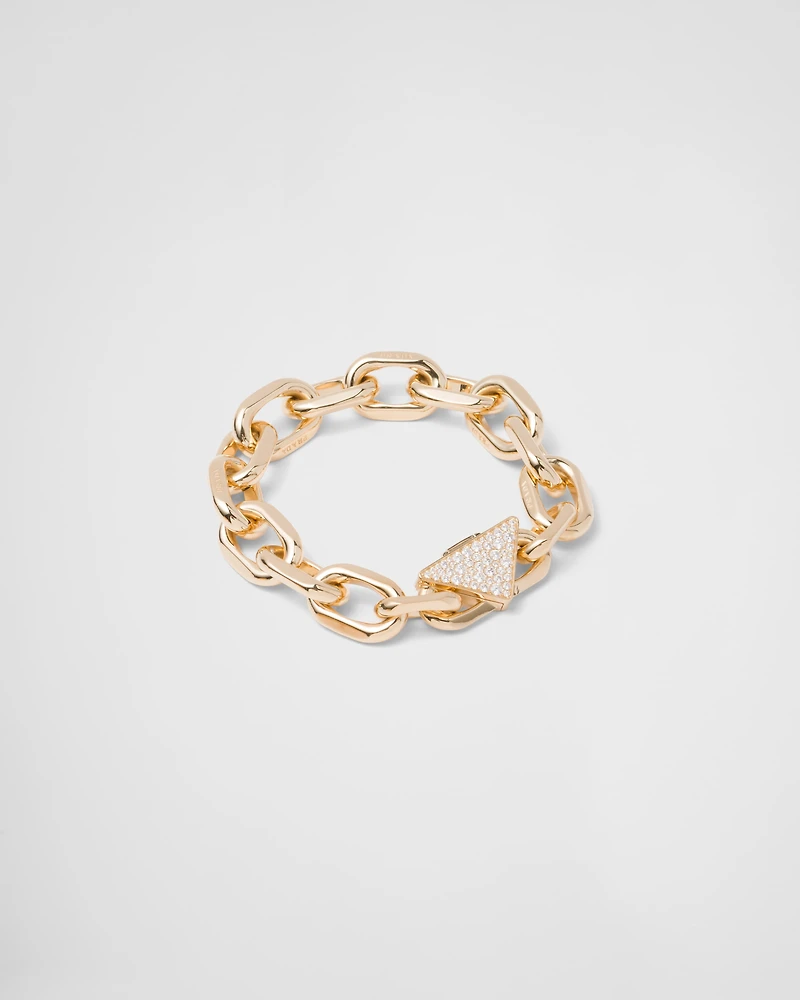 Eternal gold chain bracelet yellow with diamonds