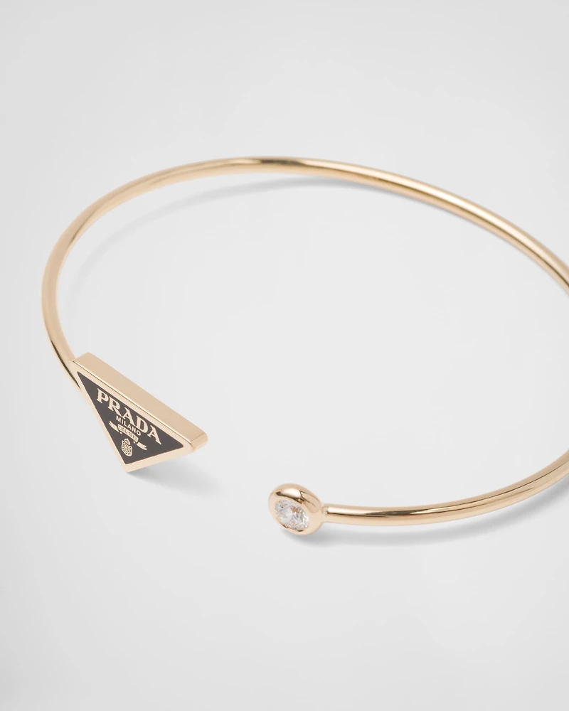 Eternal gold bangle bracelet yellow with diamond