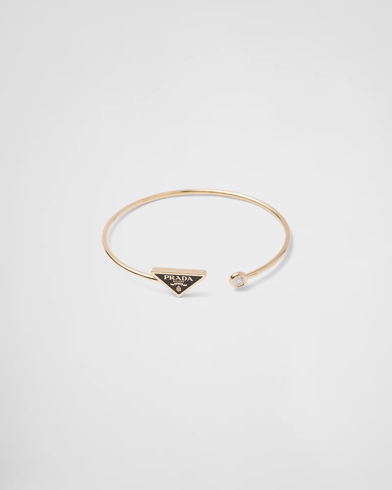 Eternal gold bangle bracelet yellow with diamond