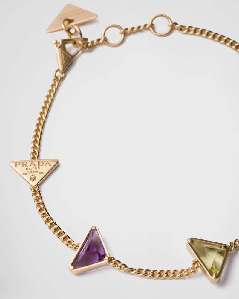 Eternal Gold chain bracelet in yellow gold and semi-precious stones