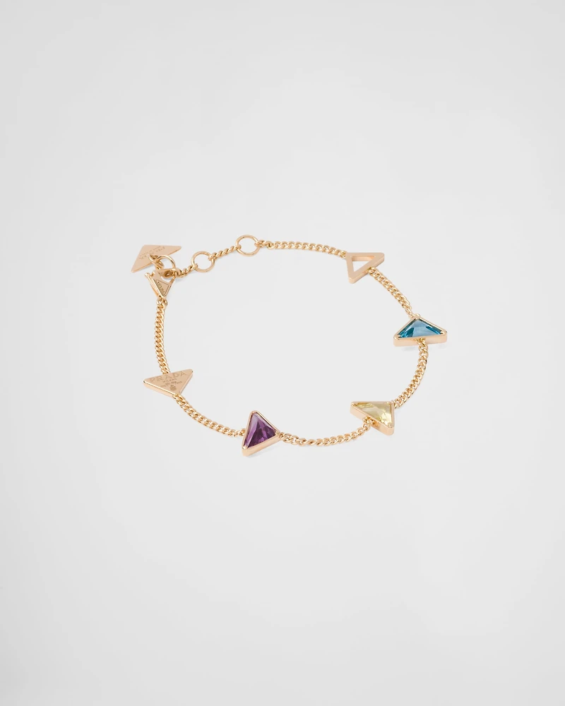 Eternal Gold chain bracelet in yellow gold and semi-precious stones