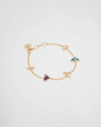 Eternal Gold chain bracelet in yellow gold and semi-precious stones