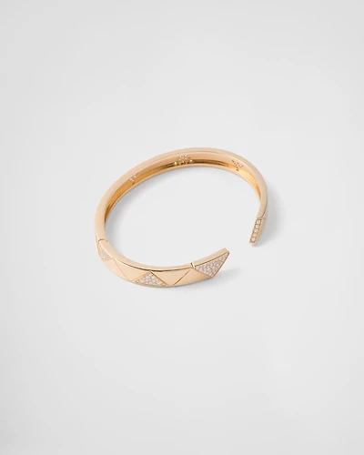 Eternal gold bangle bracelet with pavé diamonds
