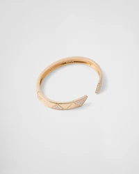 Eternal gold bangle bracelet with pavé diamonds