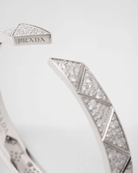 Eternal gold bangle bracelet white with pavé diamonds