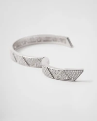 Eternal gold bangle bracelet white with pavé diamonds