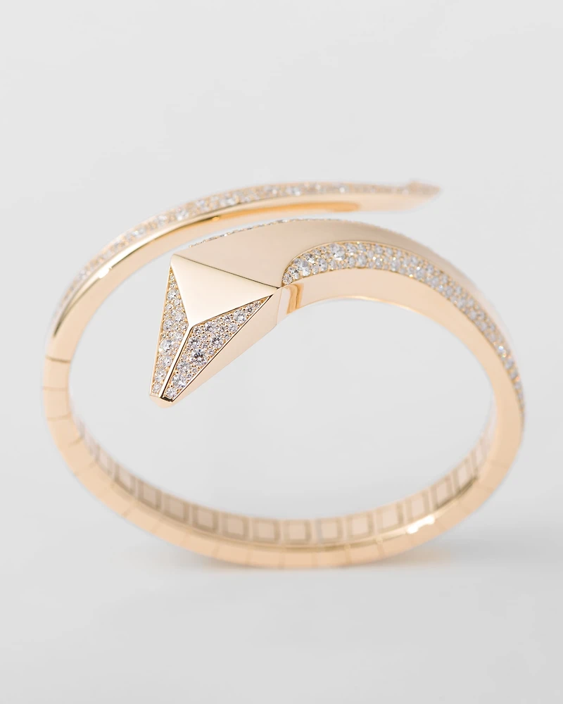 Eternal gold snake bracelet yellow and diamonds