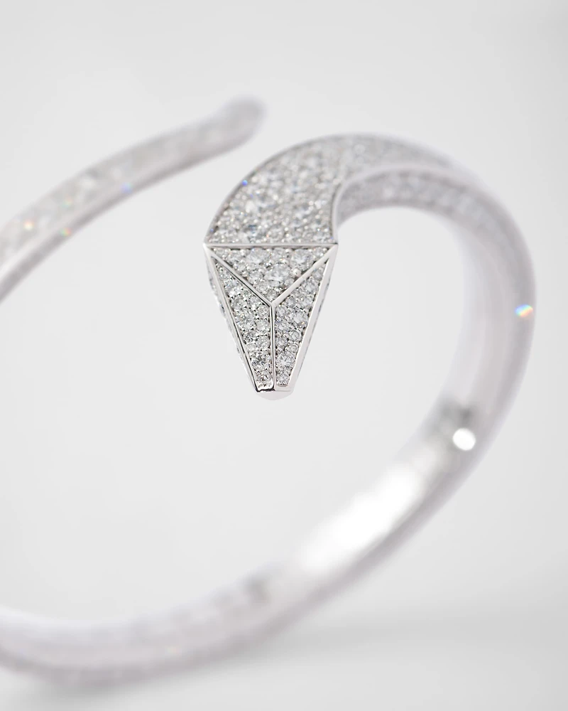 Eternal gold snake bracelet white and diamonds