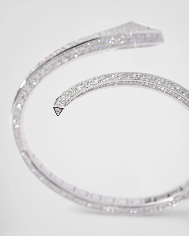 Eternal gold snake bracelet white and diamonds
