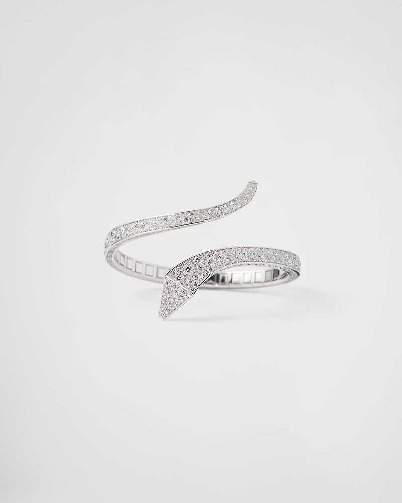 Eternal gold snake bracelet white and diamonds