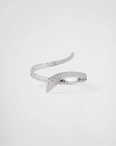Eternal gold snake bracelet white and diamonds