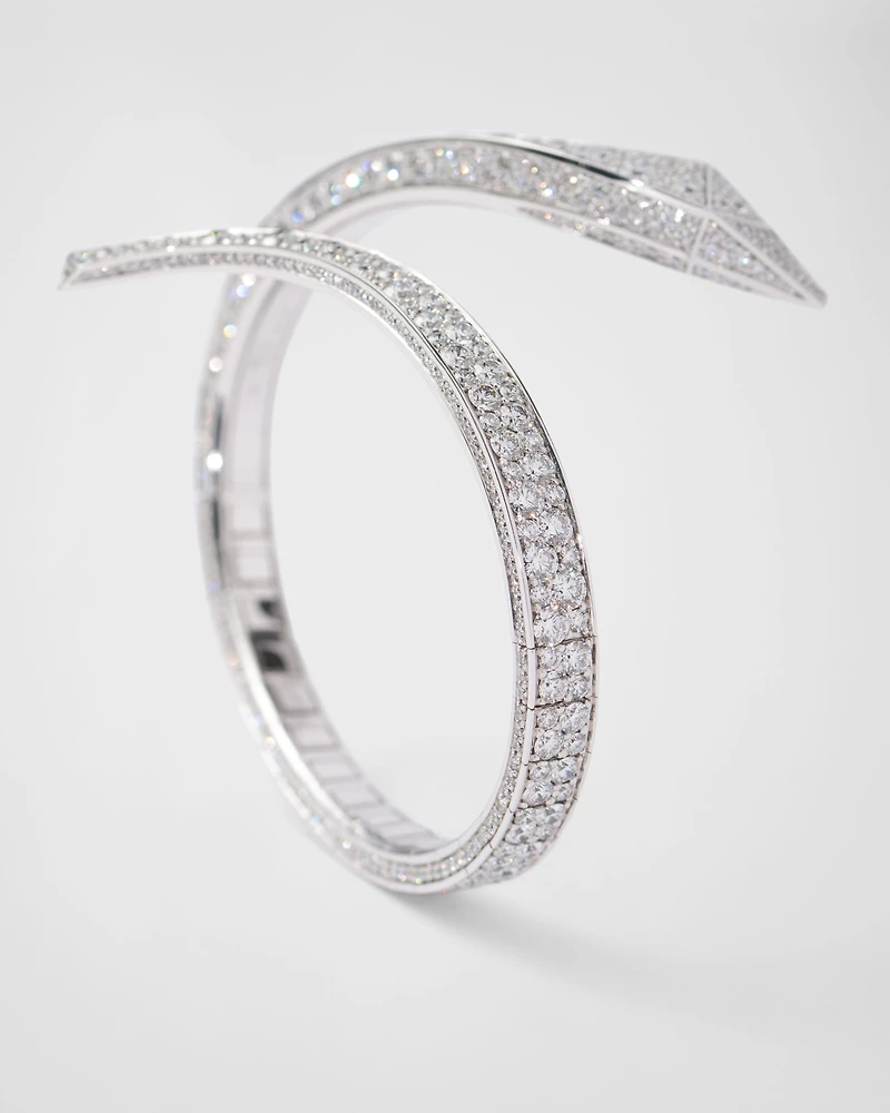 Eternal gold snake bracelet white and diamonds