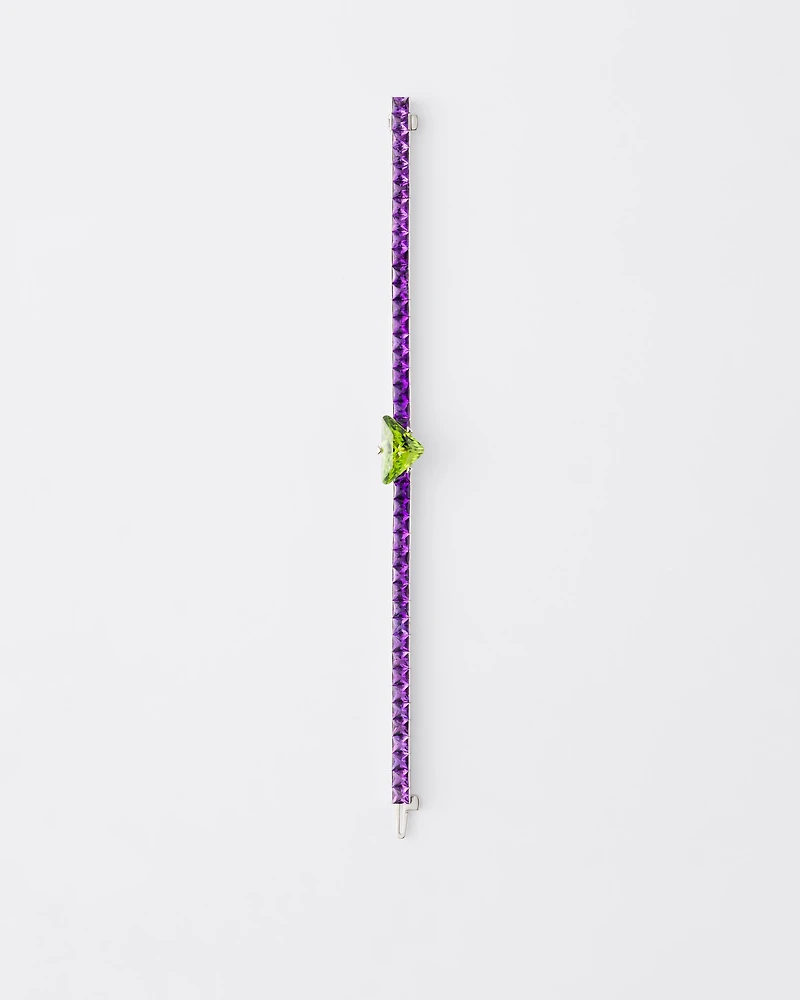Couleur Vivante bracelet - white gold with peridot and amethyst