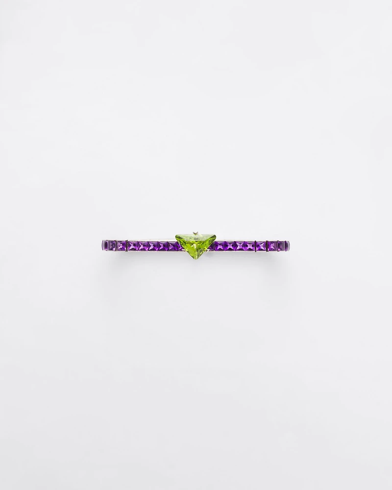 Couleur Vivante bracelet - white gold with peridot and amethyst