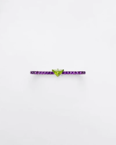 Couleur Vivante bracelet - white gold with peridot and amethyst