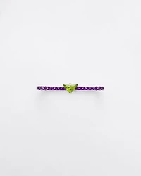 Couleur Vivante bracelet - white gold with peridot and amethyst