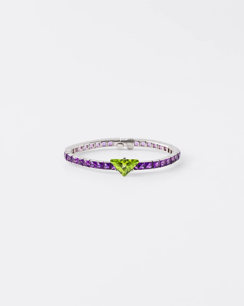 Couleur Vivante bracelet - white gold with peridot and amethyst
