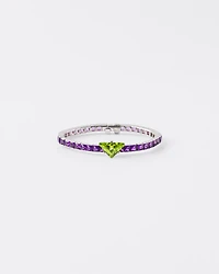 Couleur Vivante bracelet - white gold with peridot and amethyst