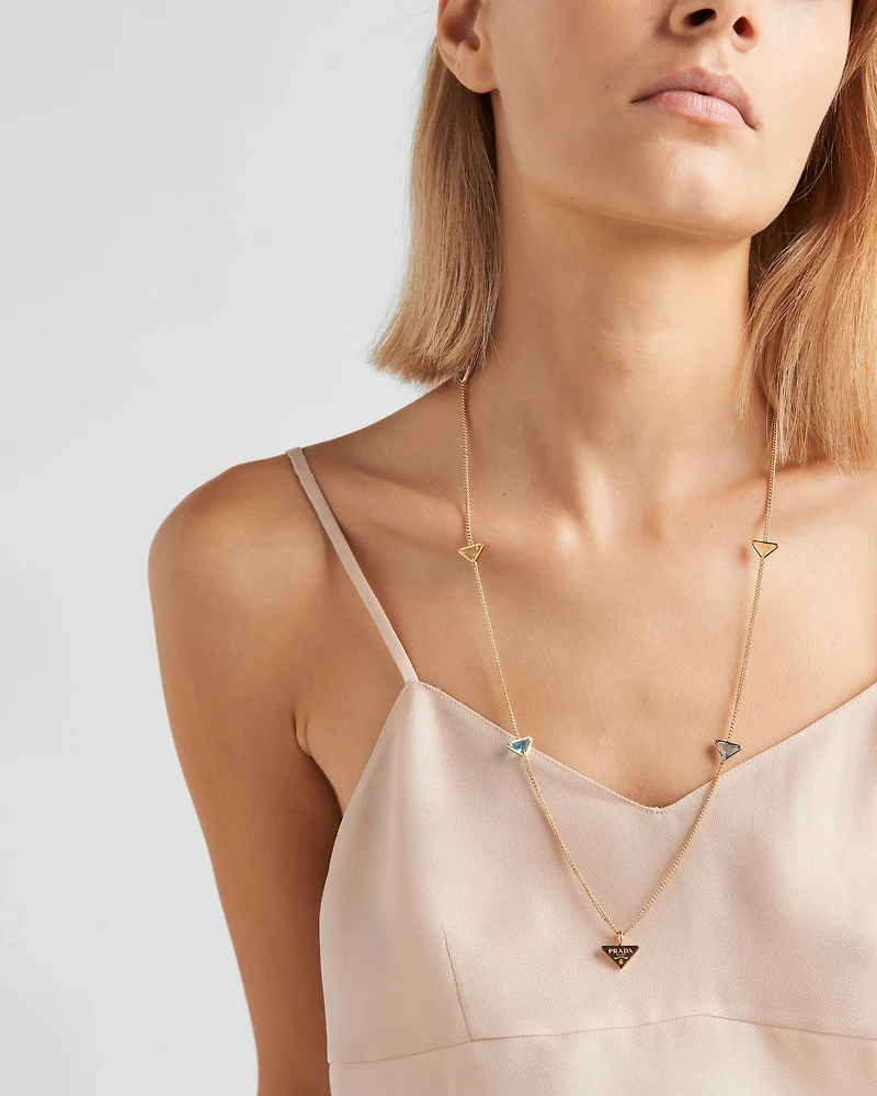 Eternal Gold necklace in yellow gold with semi-precious stones