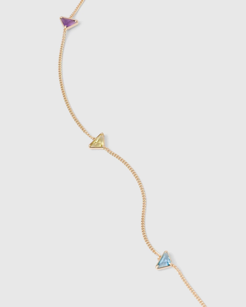 Eternal Gold necklace in yellow gold with semi-precious stones
