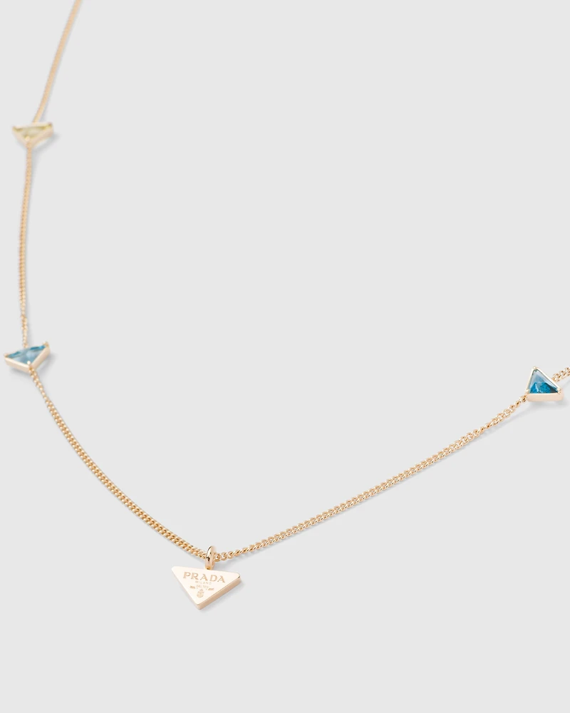 Eternal Gold necklace in yellow gold with semi-precious stones