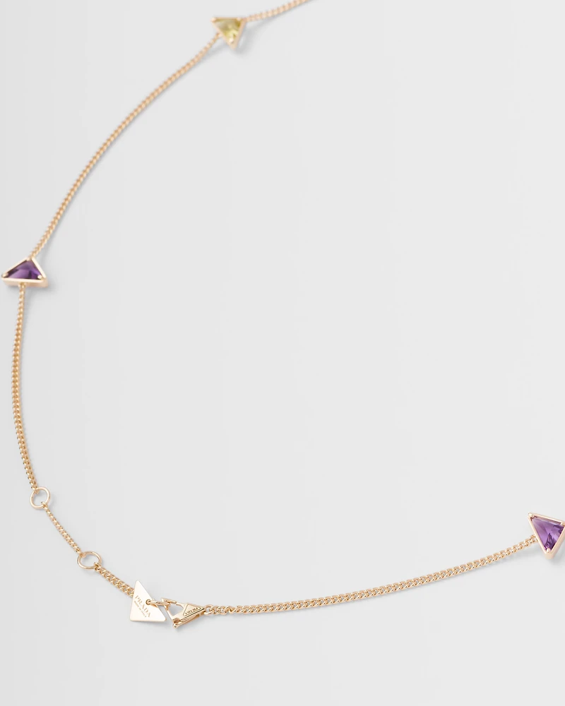 Eternal Gold necklace in yellow gold with semi-precious stones
